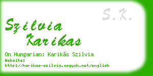szilvia karikas business card
